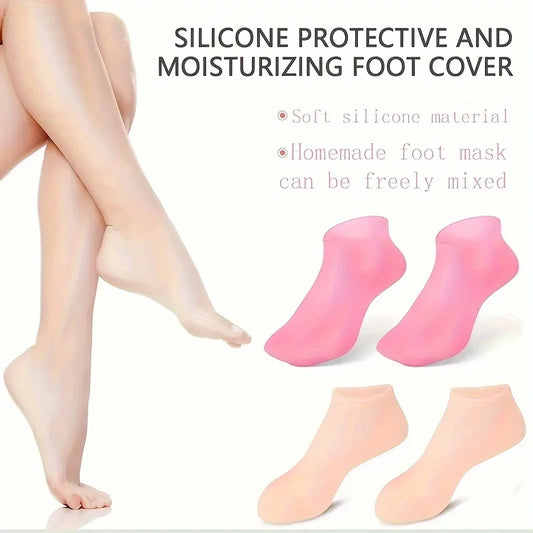2 Pieces Silicone Foot Care Socks, Moisturizing Protection, Softening Dry, Cracked Heels, Foot Care Tools for Men and Women