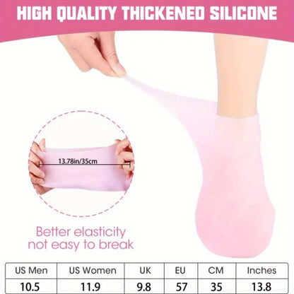 2 Pieces Silicone Foot Care Socks, Moisturizing Protection, Softening Dry, Cracked Heels, Foot Care Tools for Men and Women
