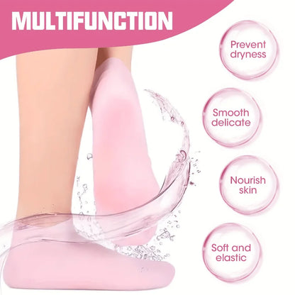 2 Pieces Silicone Foot Care Socks, Moisturizing Protection, Softening Dry, Cracked Heels, Foot Care Tools for Men and Women