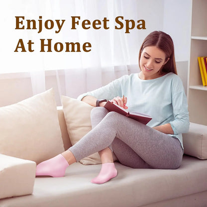 2 Pieces Silicone Foot Care Socks, Moisturizing Protection, Softening Dry, Cracked Heels, Foot Care Tools for Men and Women