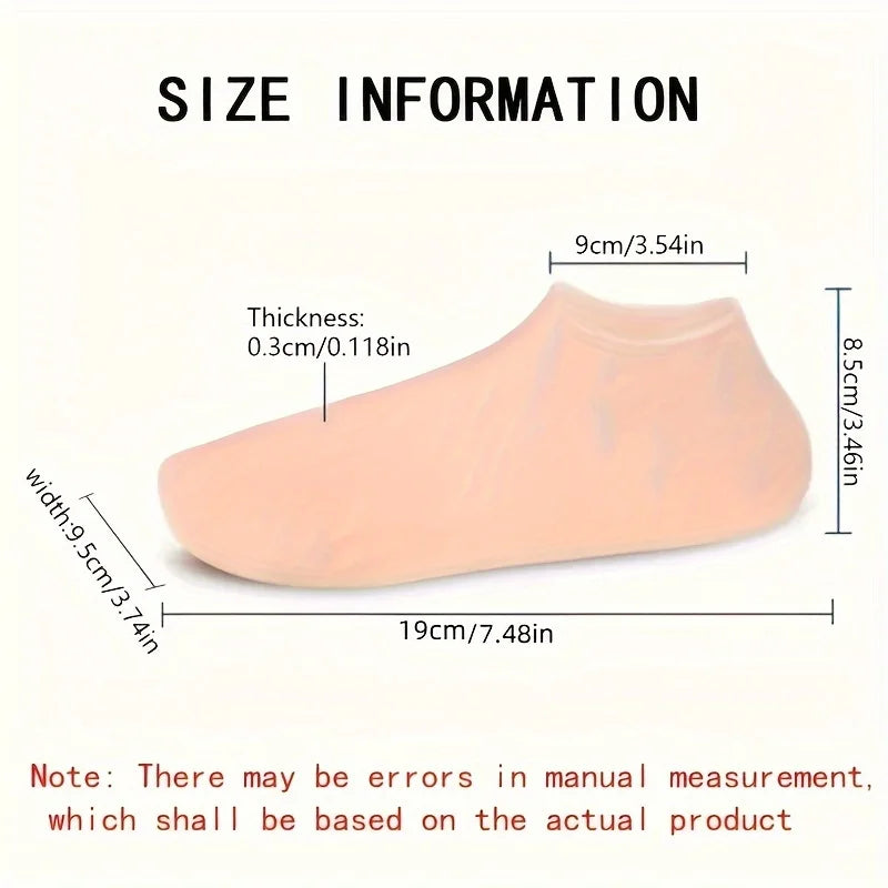 2 Pieces Silicone Foot Care Socks, Moisturizing Protection, Softening Dry, Cracked Heels, Foot Care Tools for Men and Women