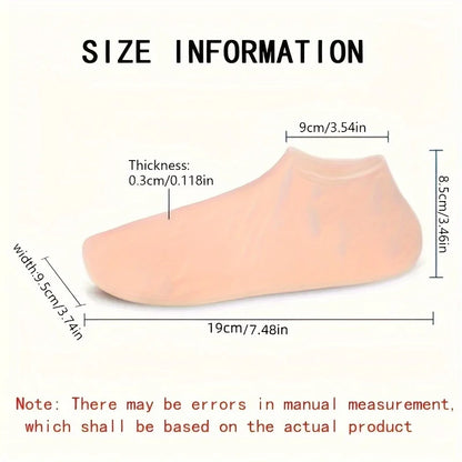 2 Pieces Silicone Foot Care Socks, Moisturizing Protection, Softening Dry, Cracked Heels, Foot Care Tools for Men and Women